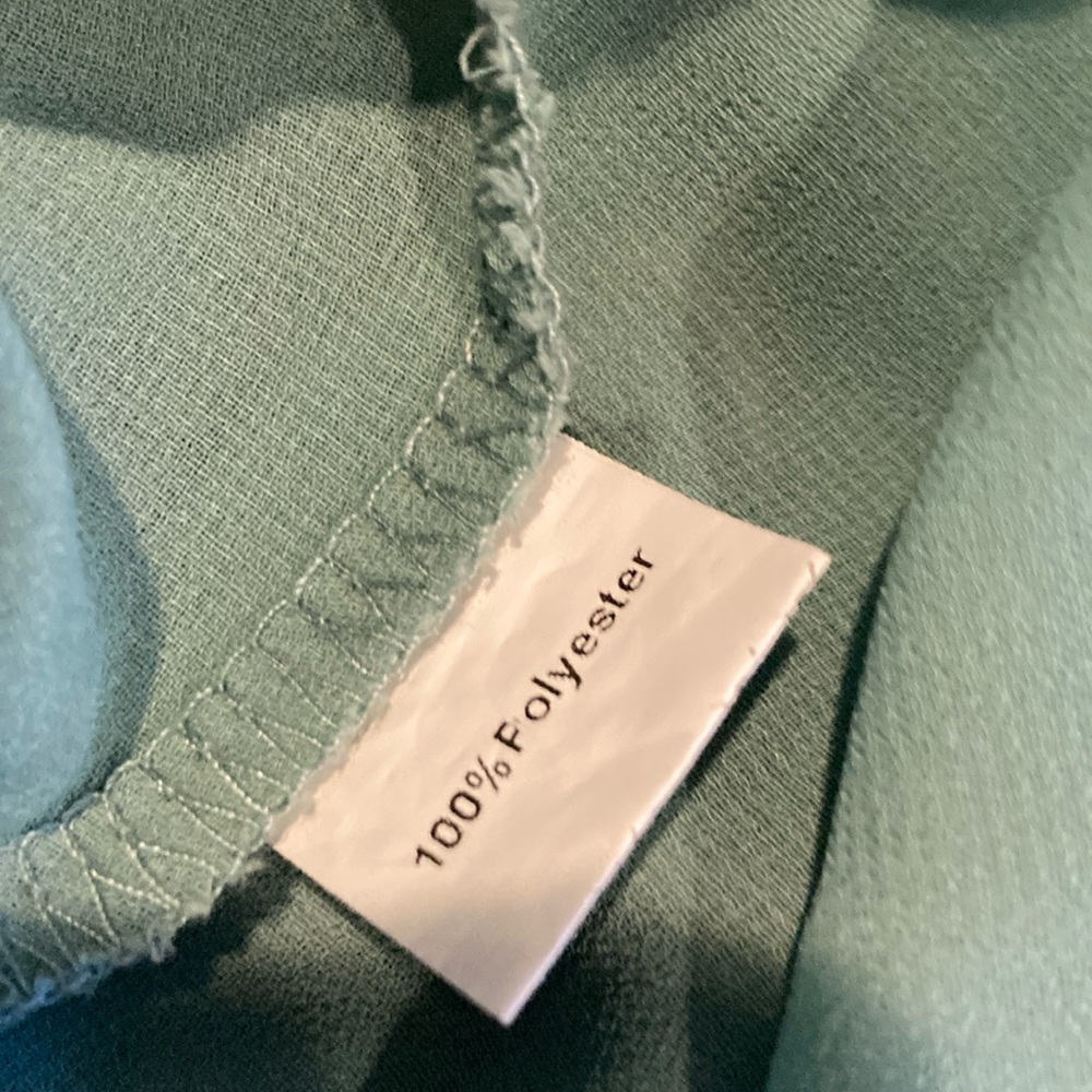 Sage green Ruffled Women's Blouse-XL - Picture 6 of 6